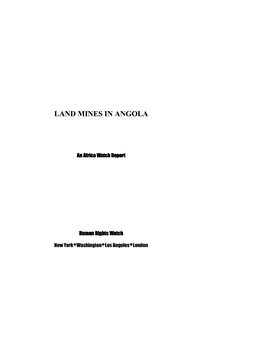 Land Mines in Angola