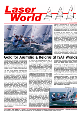 Gold for Australia & Belarus at ISAF Worlds