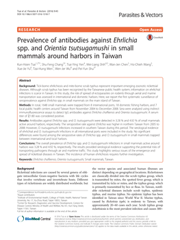 Prevalence of Antibodies Against Ehrlichia Spp. and Orientia