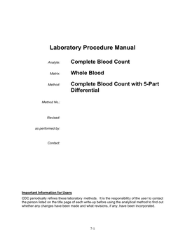 Laboratory Procedure Manual