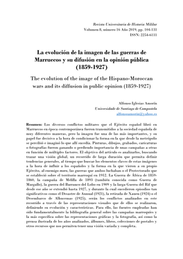 La Evolución De La Imagen De Las Guerras De Marruecos Y Su Difusión En La Opinión Pública (1859-1927)