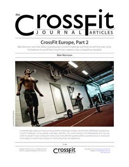 J O U R N a L Crossfit Europe, Part 2