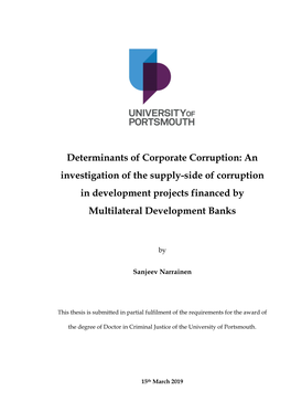 An Investigation of the Supply-Side of Corruption in Development Projects Financed by Multilateral Development Banks