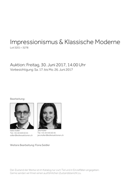 Impressionismus & Klassische Moderne