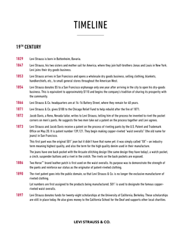 Levi Strauss & Co. Timeline