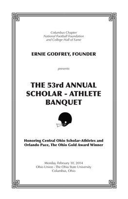 THE 53Rd ANNUAL SCHOLAR - ATHLETE BANQUET