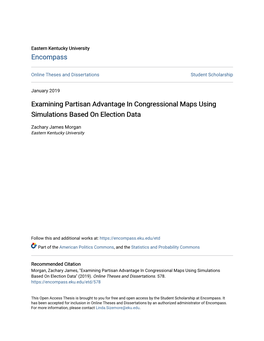 Examining Partisan Advantage in Congressional Maps Using Simulations Based on Election Data