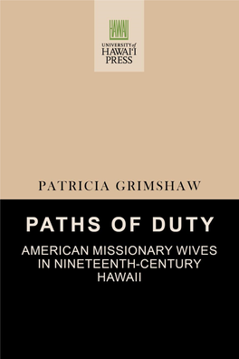 American Missionary Wives in Nineteenth-Century Hawaii