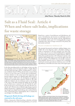 Salt As a Fluid Seal: Article 4 When and Where Salt Leaks, Implications