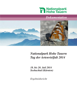 Nationalpark Hohe Tauern Tag Der Artenvielfalt 2014 Dokumentation