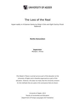 The Loss of the Real