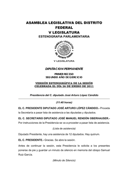 Asamblea Legislativa Del Distrito Federal