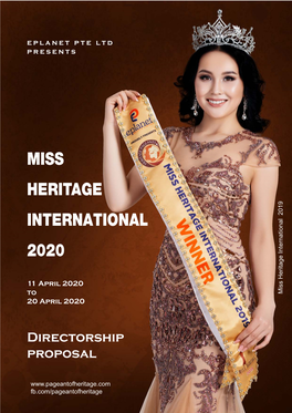 Miss Heritage International 2020