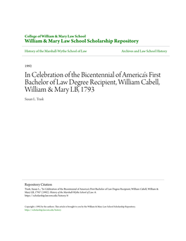 William & Mary Law School Scholarship Repository