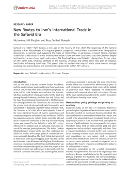 New Routes to Iran's International Trade in the Safavid