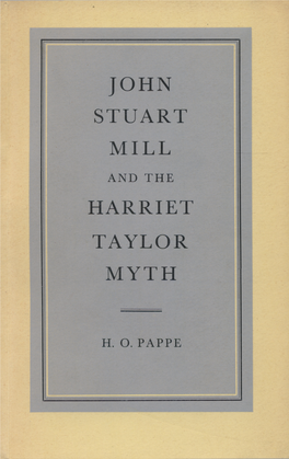 John Stuart Mill Harriet Taylor Myth