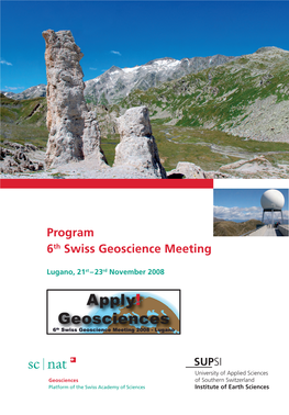 Program 6Th Swiss Geoscience Meeting