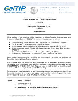 September 25, 2019, Nominating Committee