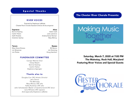 The Chester River Chorale Presents