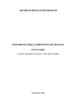 Intendenza Della Provincia Di Trapani