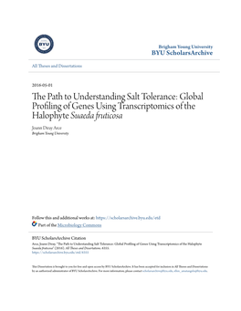 The Path to Understanding Salt Tolerance: Global Profiling of Genes