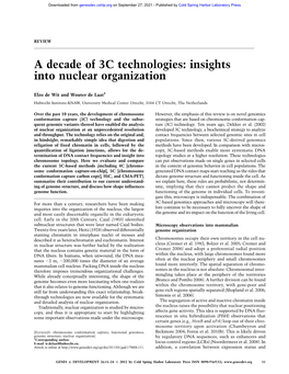 A Decade of 3C Technologies: Insights Into Nuclear Organization