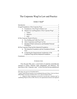 The Corporate Waqf in Law and Practice