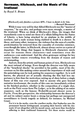 Herrmann, Hitchcock, and the Music of the Irrational by Royal S