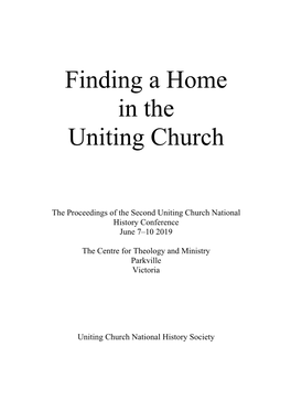 Finding a Home in the Uniting Church