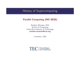 History of Supercomputing