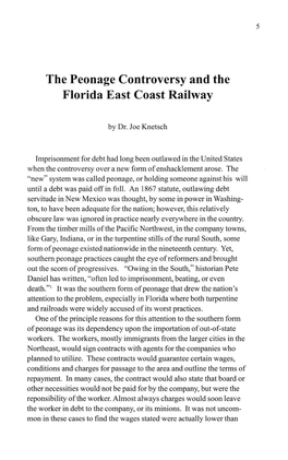 The Peonage Controversy and the Florida East Coast Railway