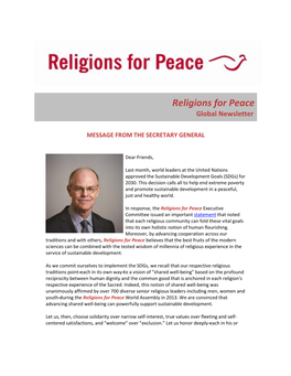 Religions for Peace Global Newsletter