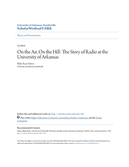 On the Air, on the Hill: the Story of Radio at the University of Arkansas