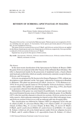 Revision of Ochrosia (Apocynaceae) in Malesia