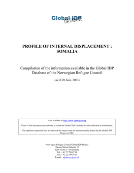 Profile of Internal Displacement : Somalia