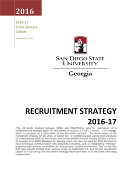 Recruitment Strategy 2016-17