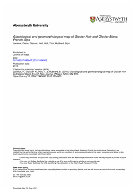 Aberystwyth University Glaciological and Geomorphological Map Of