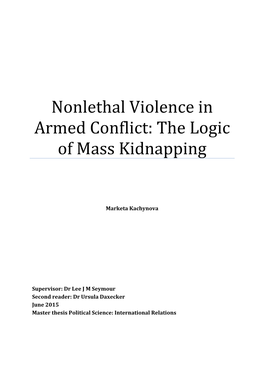 Nonlethal Violence in Armed Conflict: the Logic of Mass Kidnapping