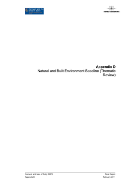 Appendix D Natural and Built Environment Baseline (Thematic Review)