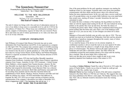 The Speedway Researcher