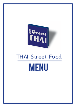 THAI Street Food MENU Let’S Start Thai Sausage Thai BBQ Pork