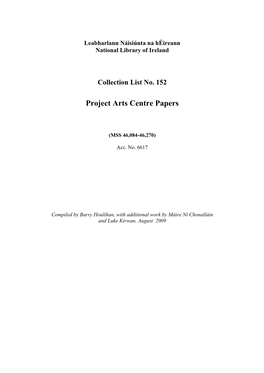 Project Arts Centre Papers