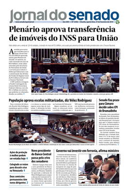 Plenário Aprova Transferência De Imóveis Do INSS Para União