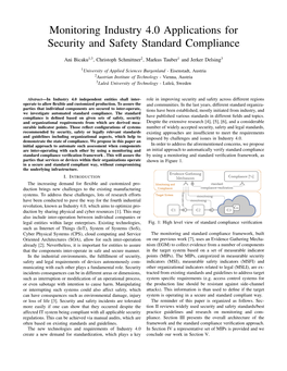 Monitoring Industry 4.0 Applications for Security and Safety Standard Compliance