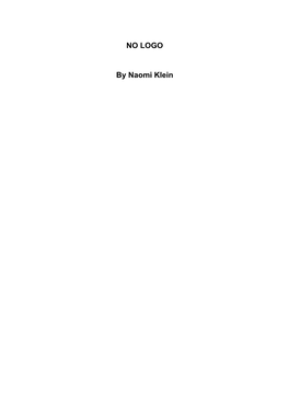 Naomi Klein – No Logo