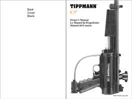 TIPPMANNTM Back TM Cover C3 Blank Owner’S Manual Le Manuel Du Propriétaire Manual Del Usuario