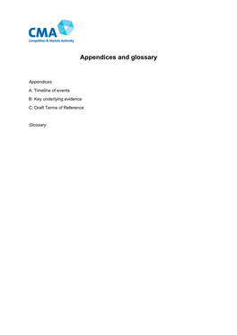 Appendices and Glossary