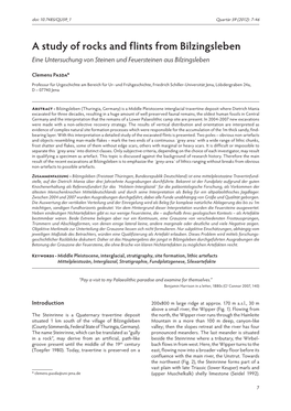 A Study of Rocks and Flints from Bilzingsleben Eine Untersuchung Von Steinen Und Feuersteinen Aus Bilzingsleben