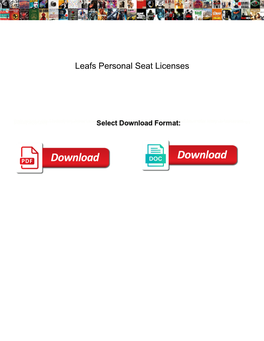 Leafs Personal Seat Licenses