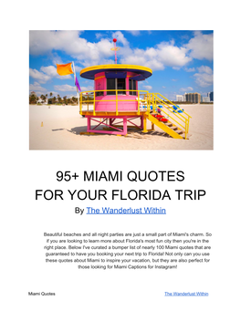 95+ MIAMI QUOTES for YOUR FLORIDA TRIP by The​ Wanderlust Within